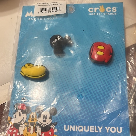 CROCS Mickey Mouse Shoe Charms - Black, Red, Yellow NWT Disney Lovers - Picture 3 of 3